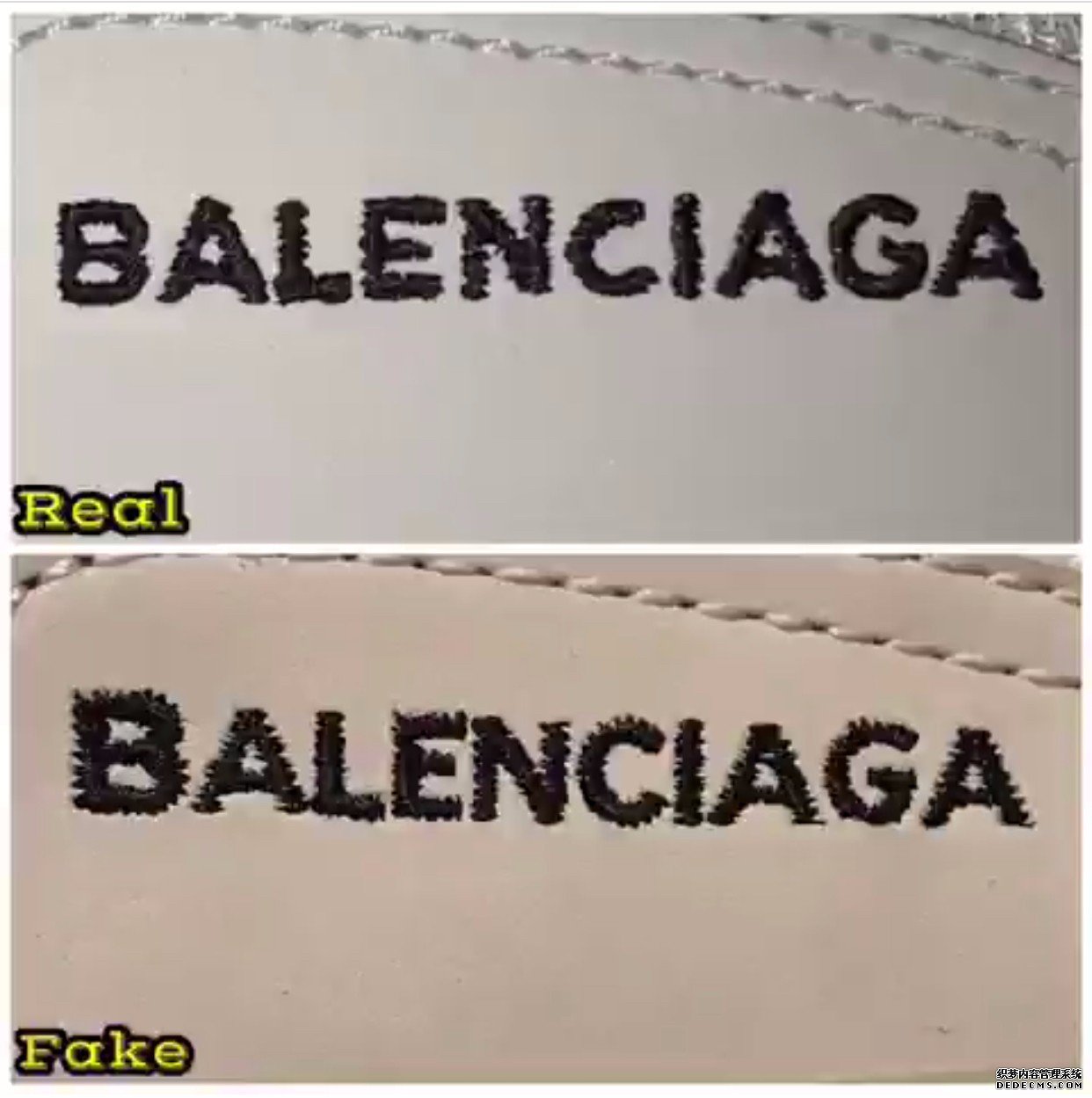 Comparison of authenticity and fakeness of Balenciaga dad shoes